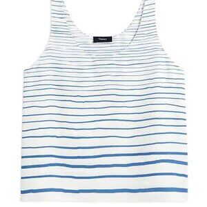 THEORY Stripe silk tank top, Size M
